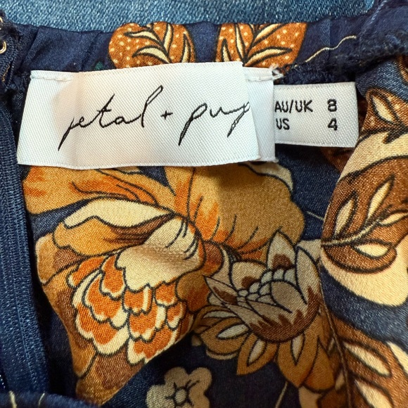 Petal and Pup Size 4 Navy Floral Midi Length Dresss - Picture 3 of 3